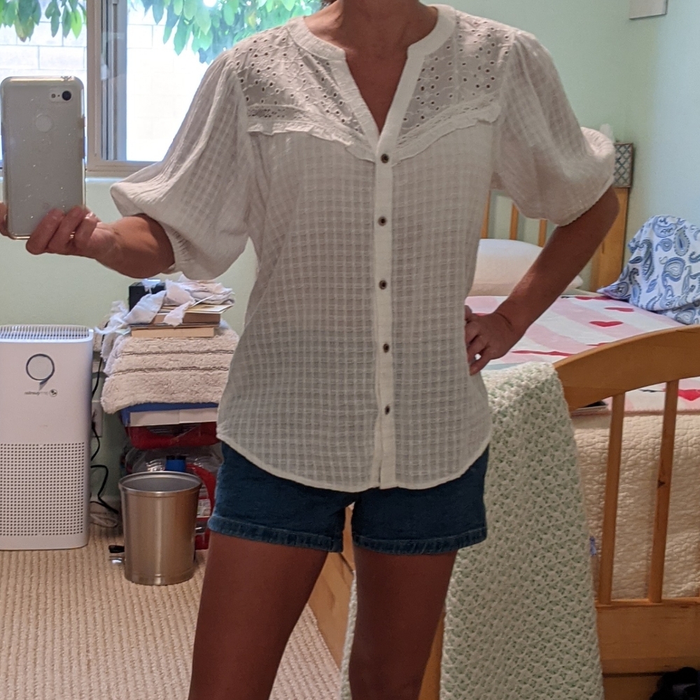 Knox Rose White Blouse with Lace Detail